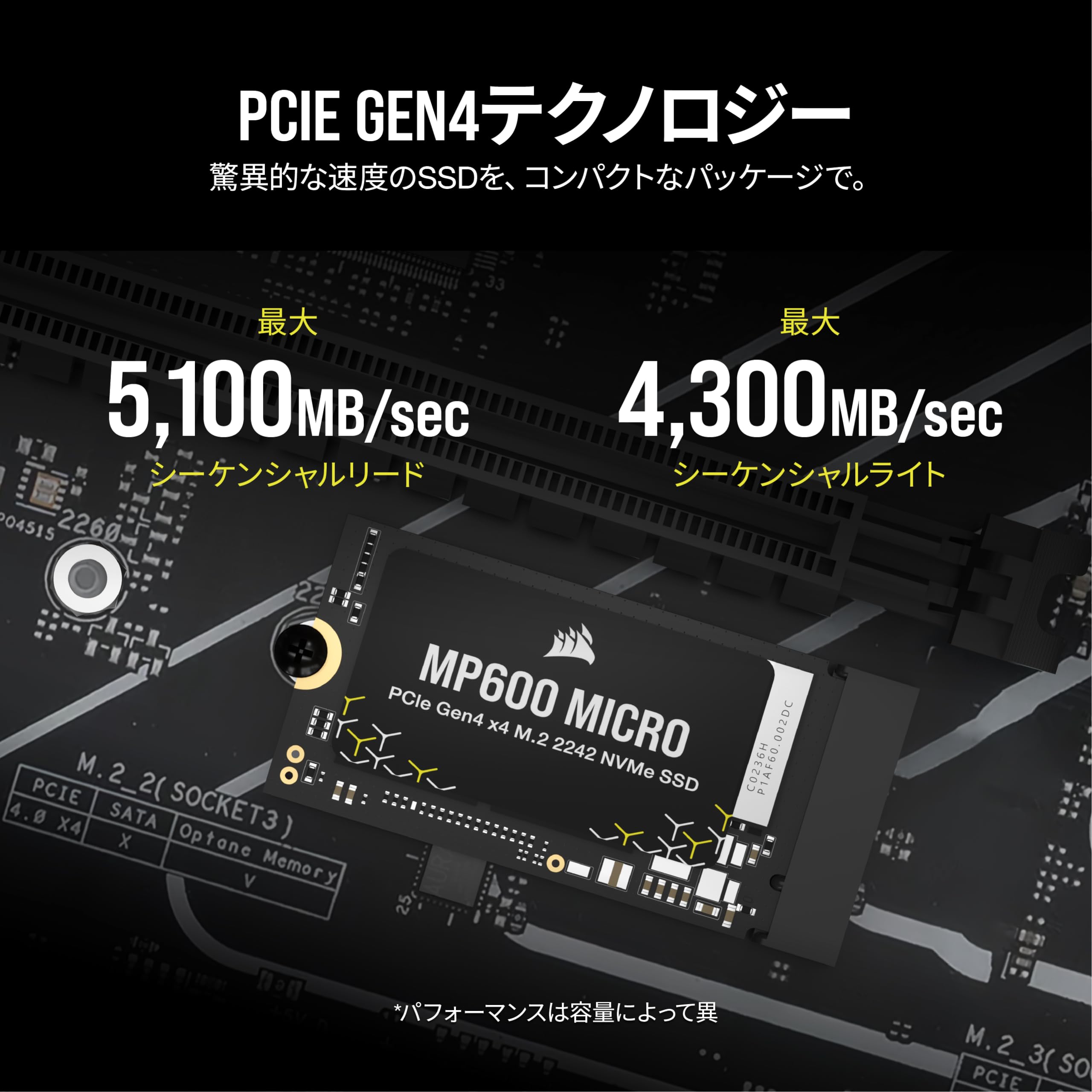 CORSAIR MP600 MICRO 2TB PCIe Gen4 x4 NVMe M.2 2242